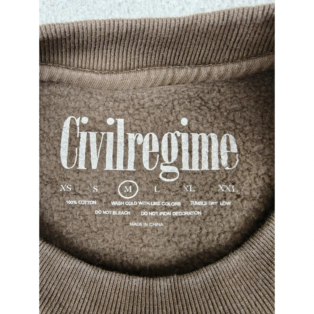 Civil Regime Over The Fire Crewneck Fleece Pigment Chocolate Pegasus Medium